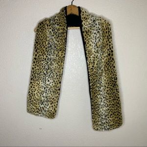 Cheetah Print scarf faux fur and fleece inner